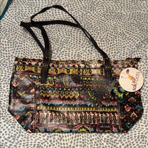 Sakroots Black Multicolor Patterned Tote